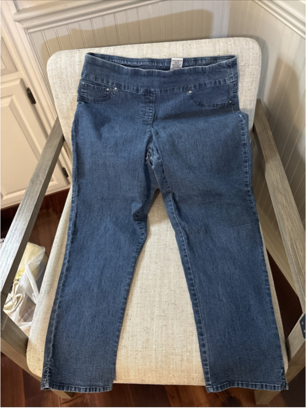 Ruby Rd Jeans Womens 14 High Rise Capri Crop Dark Wash Stretch Denim
